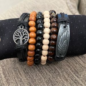 Hemp / Leather / Wood Beaded Bracelets
